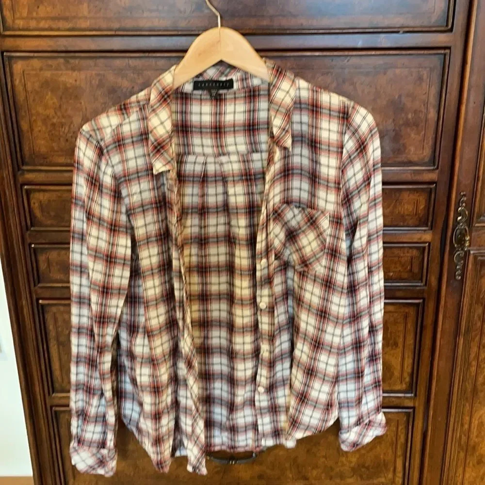 SANCTUARY button down stripped long sleeve shirt